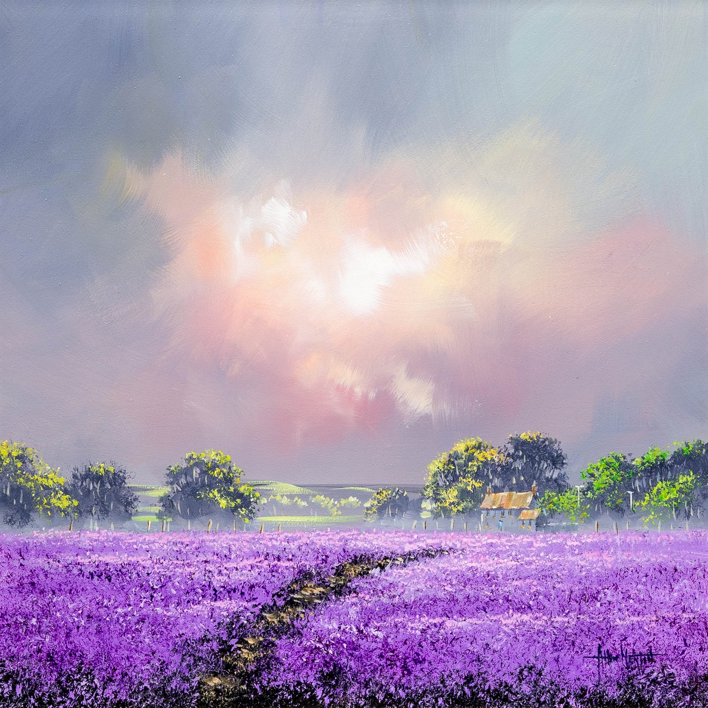 Lavender Fields original painting by Allan Morgan