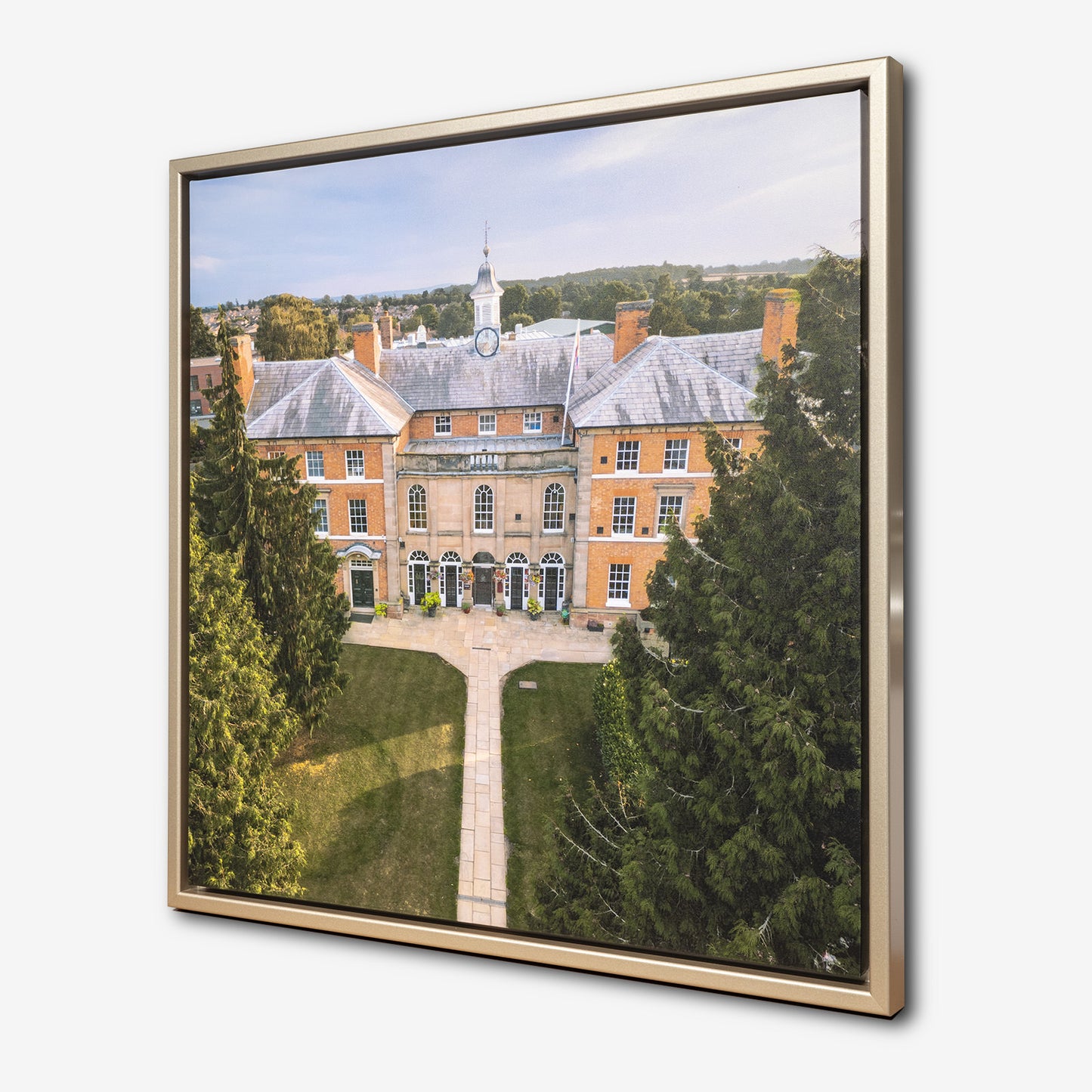 Haberdasher Adams Grammar school framed perspective, gold frame