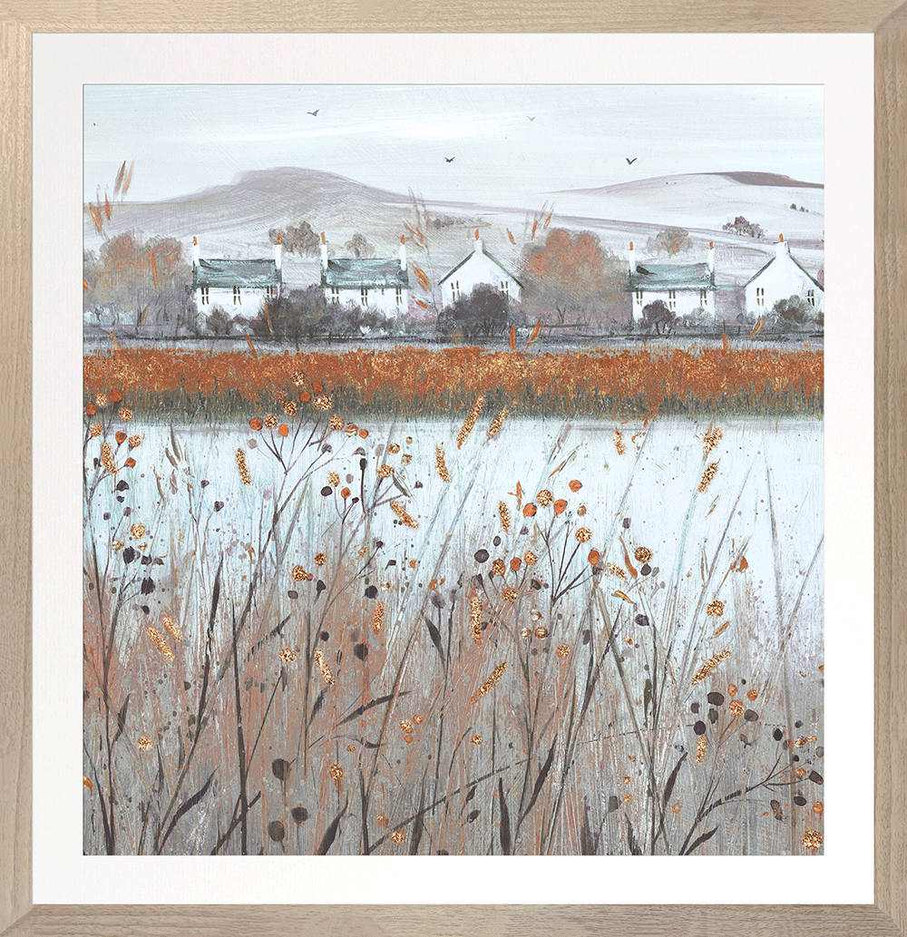 Copper Marshlands Square framed prints by Diane Demirci