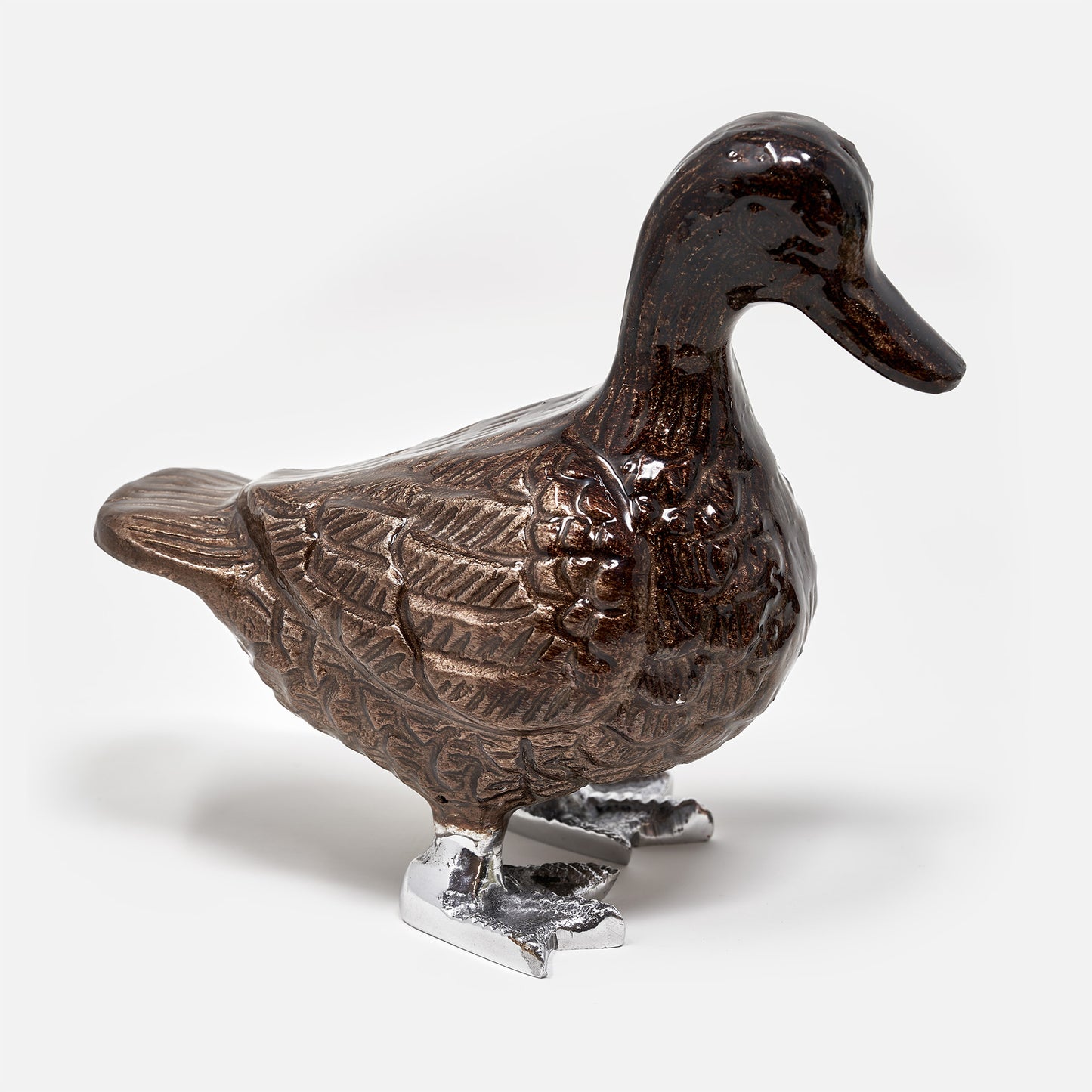 AluminArk Duck Brown recycled aluminium sculpture by Tilnar Art