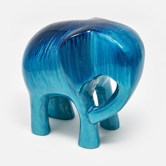 AluminArk Elephant Aqua recycled aluminium sculpture by Tilnar Art