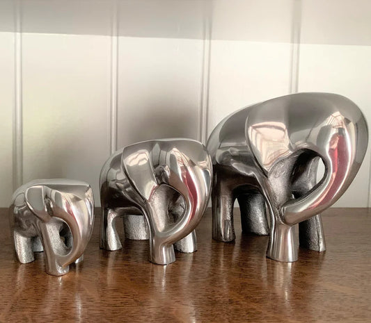 AluminArk Elephant Polished recycled aluminium sculpture by Tilnar Art