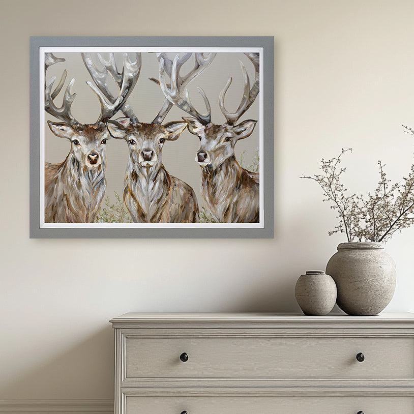 Stag Party framed print by Nicola Jane Rowles