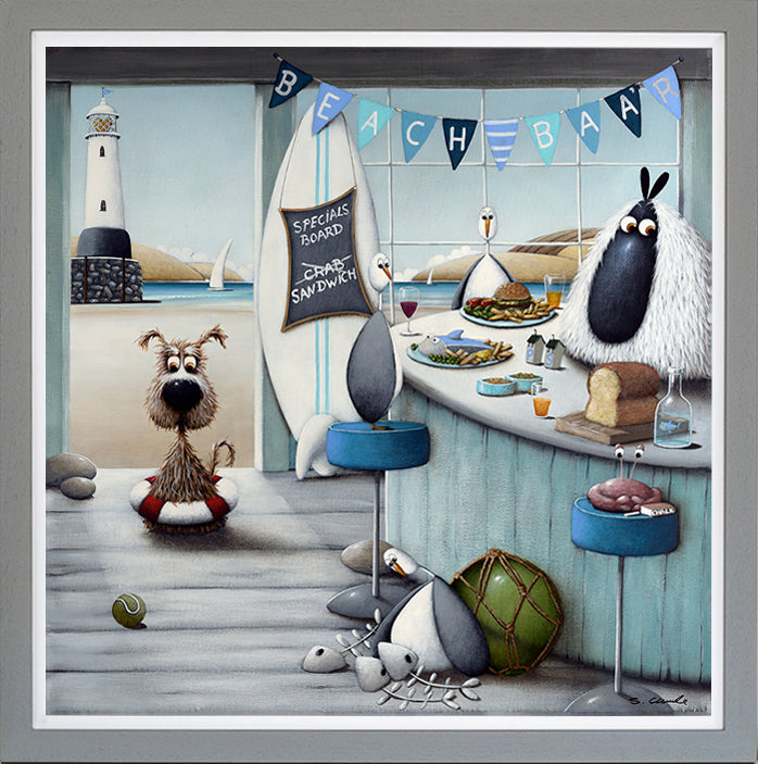 Beach Bar framed print by Simon Clarke