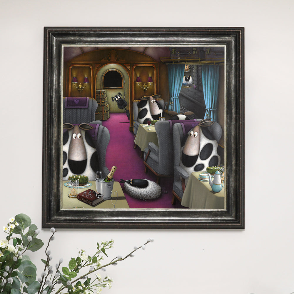 Murder on the Cattle Train Express framed print by Simon Clarke