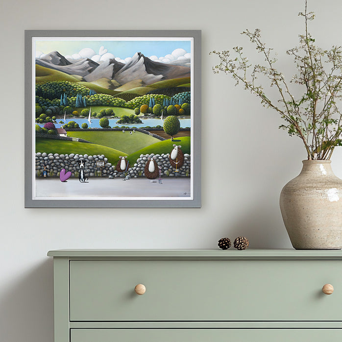 Spring Lambs framed print by Simon Clarke