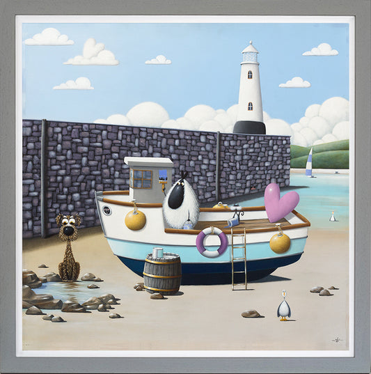 Helping Ewe framed print by Simon Clarke