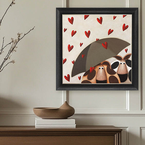 Raining Hearts framed print by Simon Clarke