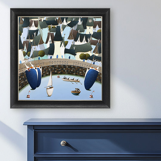 Rowing Ewe framed print by Simon Clarke