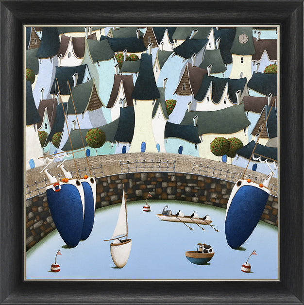 Rowing Ewe framed print by Simon Clarke