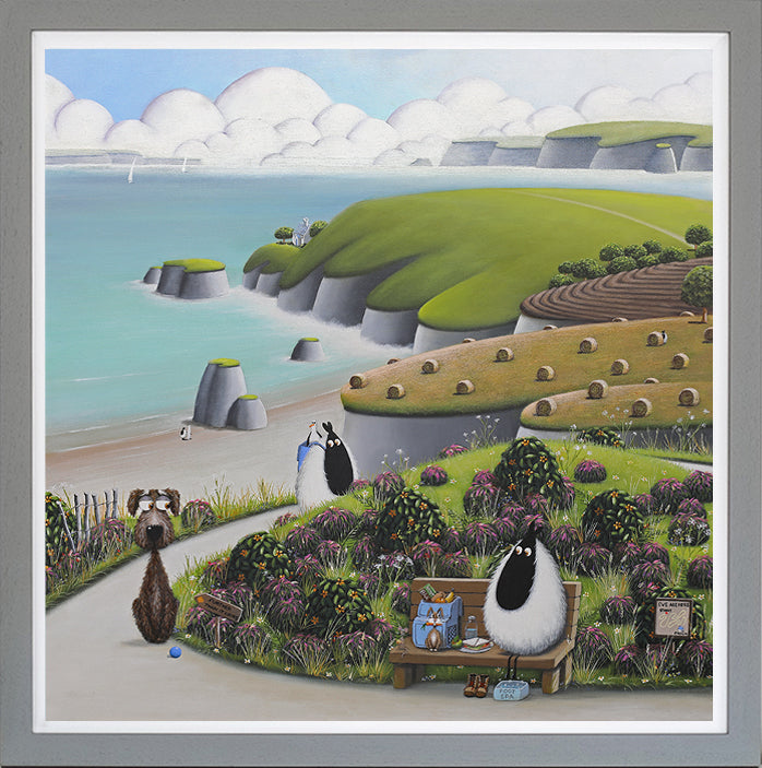 I'll Catch Ewe Up framed print by Simon Clarke
