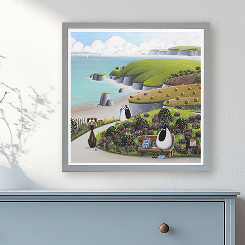 I'll Catch Ewe Up framed print by Simon Clarke