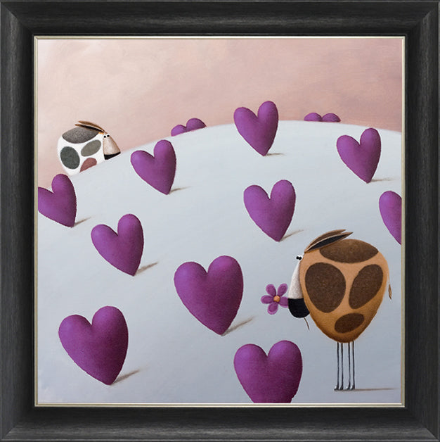 Hearts on a Hill framed print by Simon Clarke