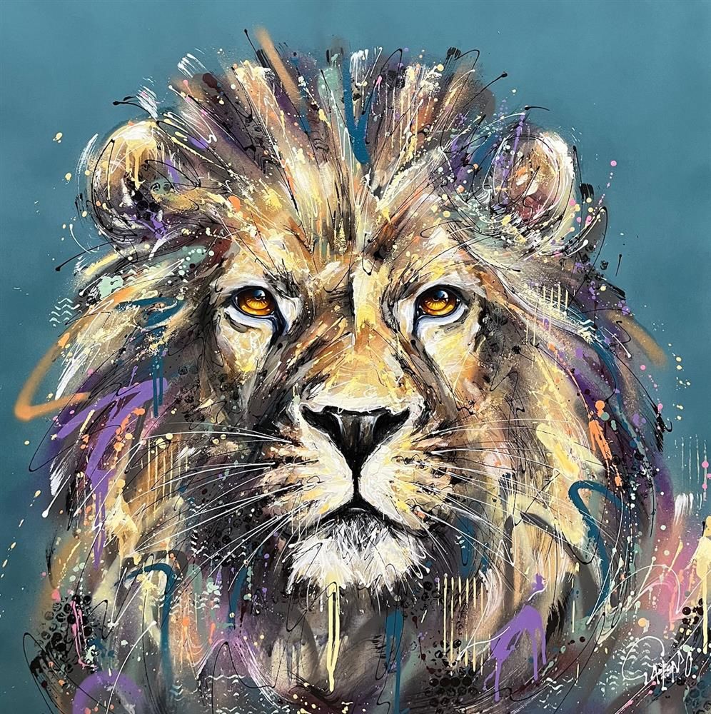 Leo hand embellished limited edition print by Joe Galindo
