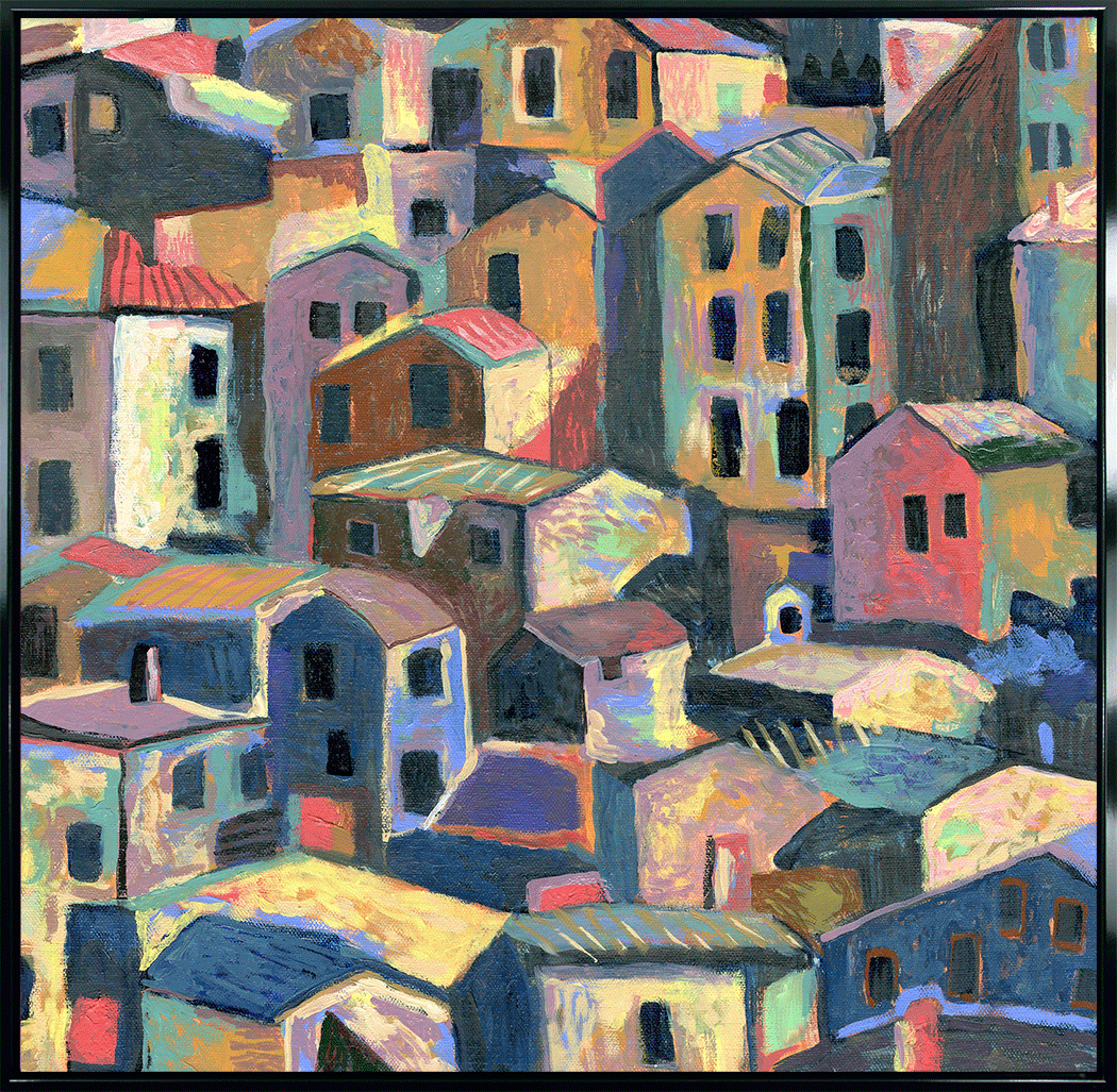 Rustic Hilltown framed print by Nikki Galapon