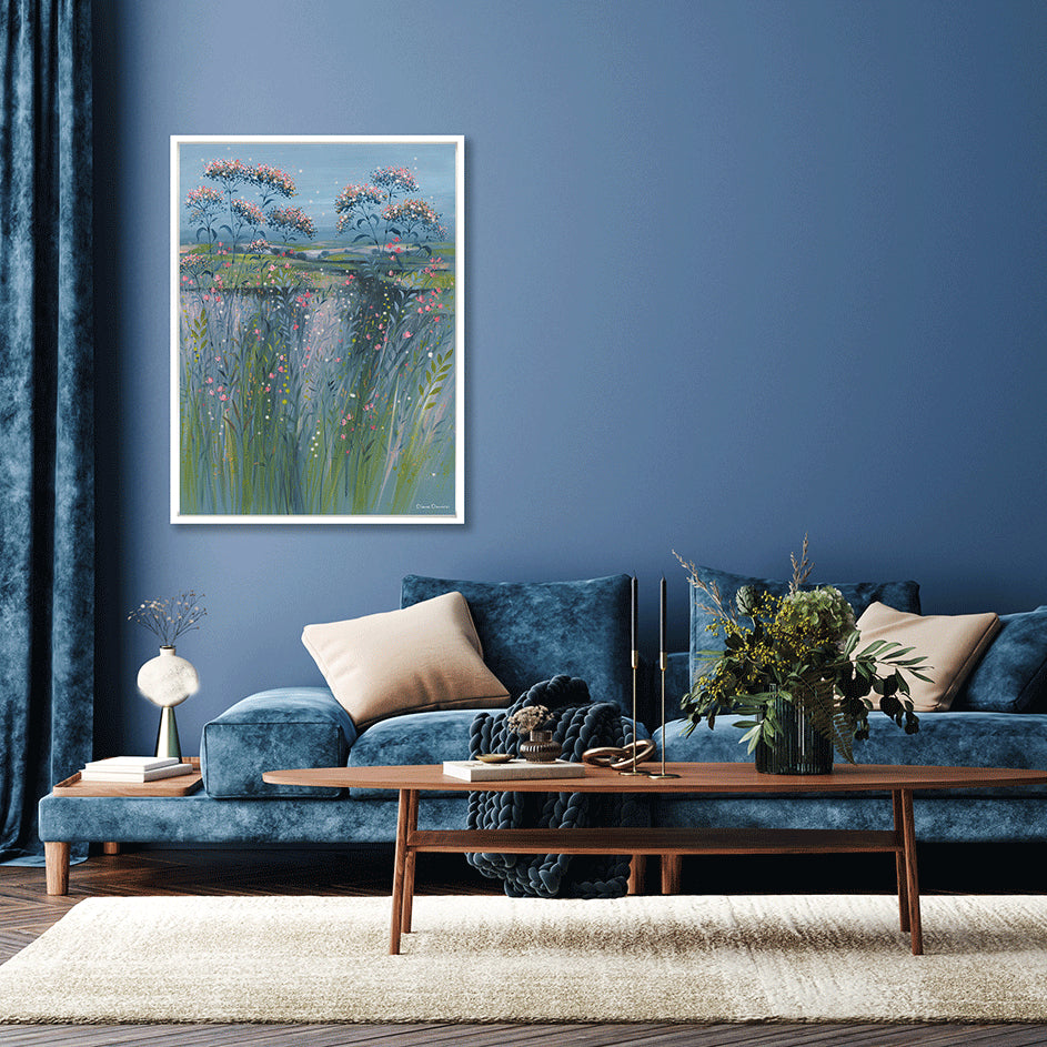 Sorbet Meadows framed print by Diane Demirci