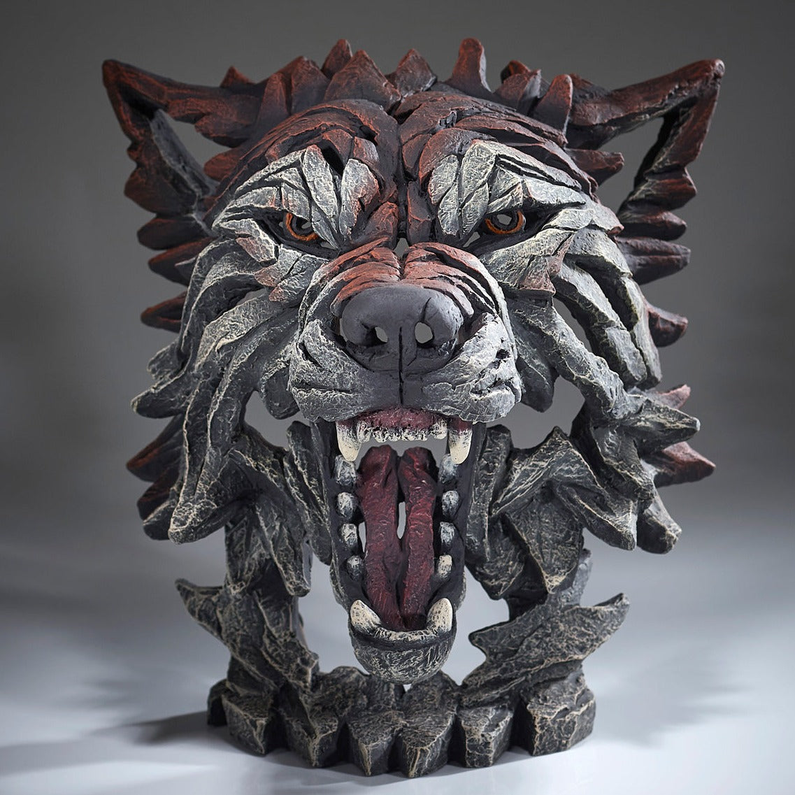 Edge Sculpture Wolf Bust Timber by Matt Buckley