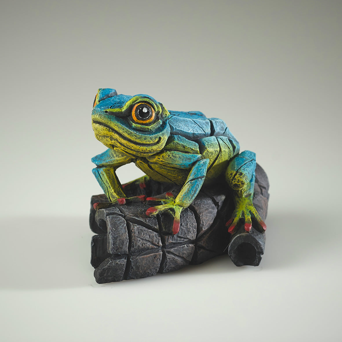 African Tree Frog Blue Yellow from Edge Sculpture by Matt Buckley