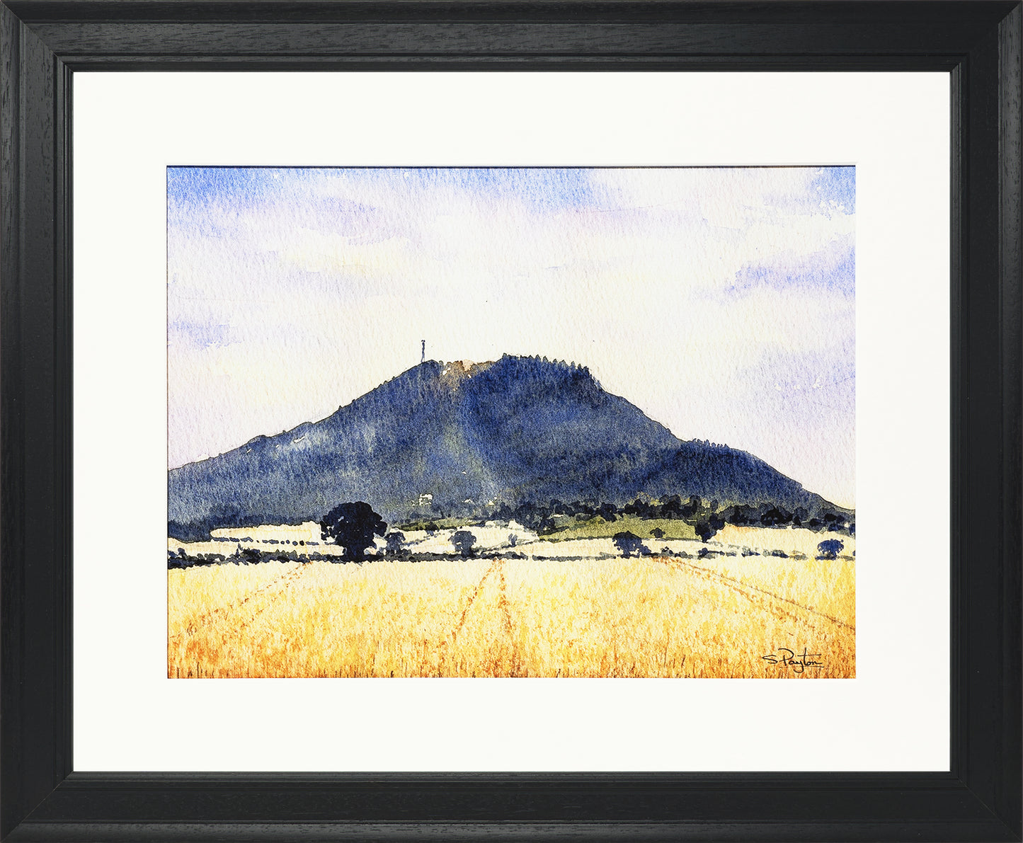 The Wrekin Shropshire Print by Sue Payton Black Frame