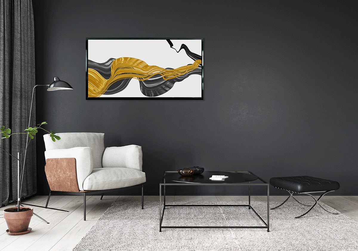 Black & Gold framed print by PI Studio