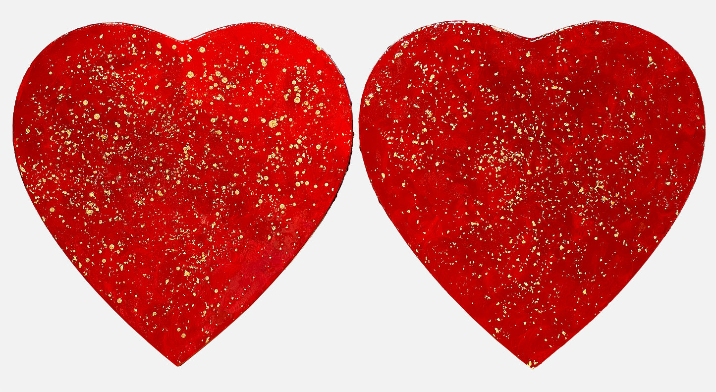 Heart 1 and 2 Original Paintings by Julie