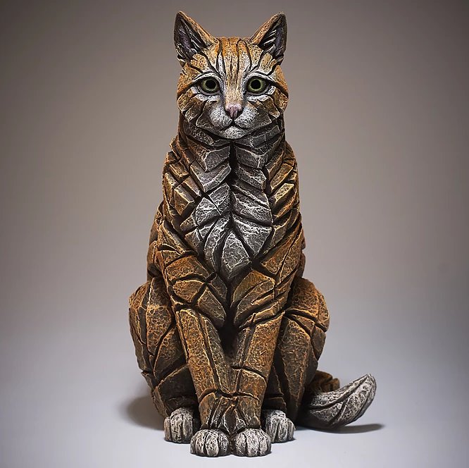 Cat Sitting Ginger by Edge Sculpture