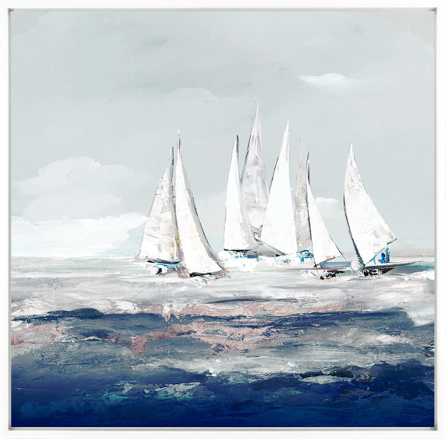 Clash Dark Blue framed print by Lera