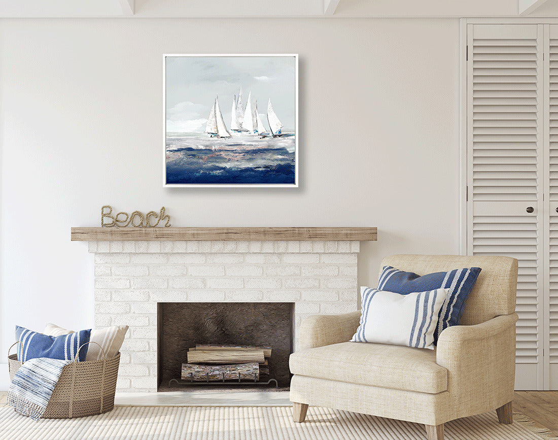 Clash Dark Blue framed print by Lera