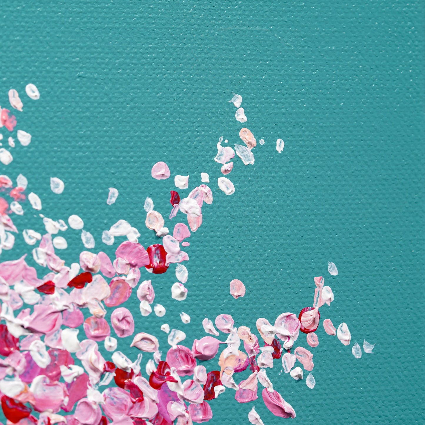 Cherry Blossom tree painting with teal background