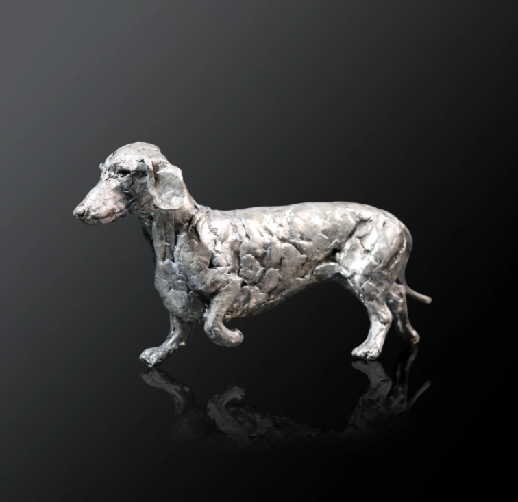 Dachshund nickel resin sculpture from Richard Cooper Studio