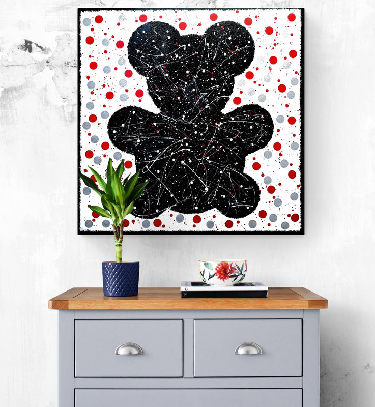 Dotty Bear original box canvas by Julie