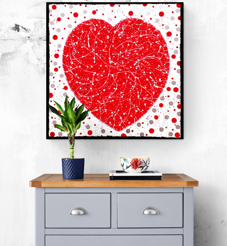 Dotty Heart original box canvas by Julie