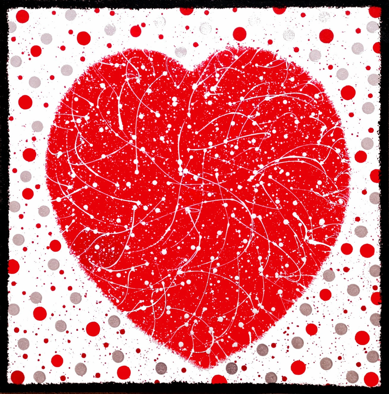 Dotty Heart original box canvas by Julie