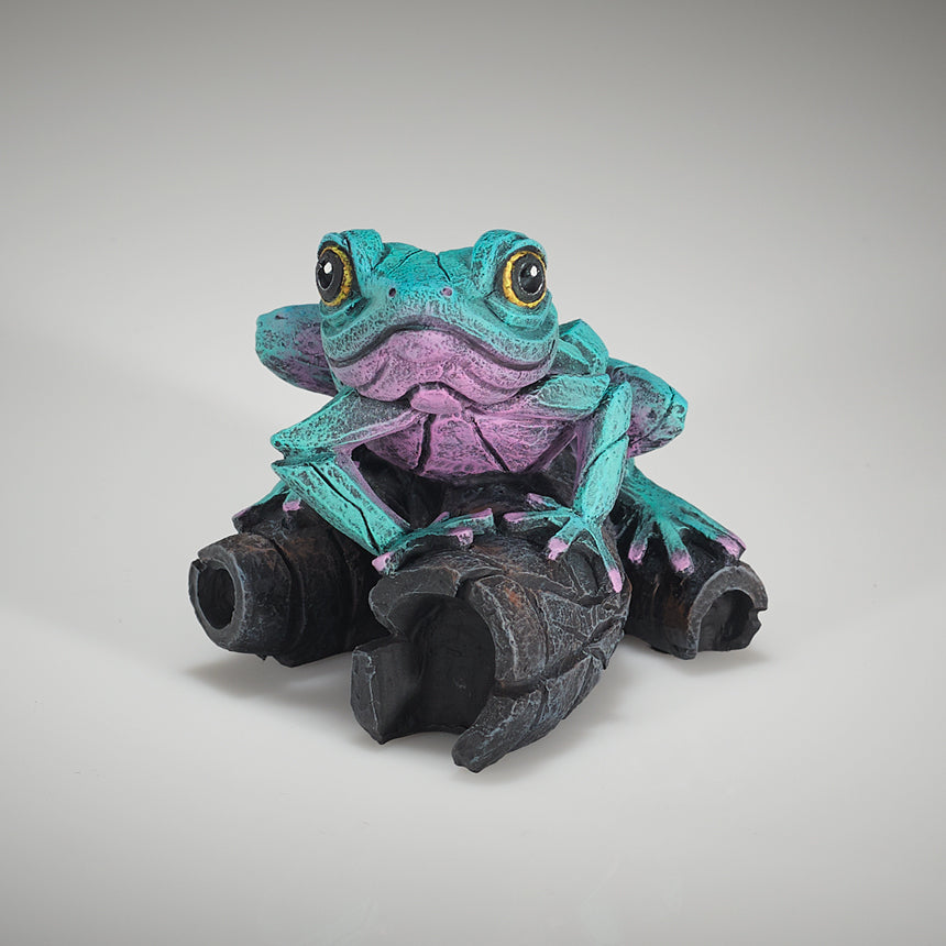 African Tree Frog - Aqua Pink by Matt Buckley at Edge Sculpture