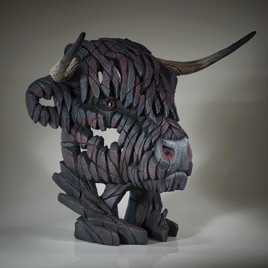 Highland Cow Bust - Black from Edge Sculpture by Matt Buckley