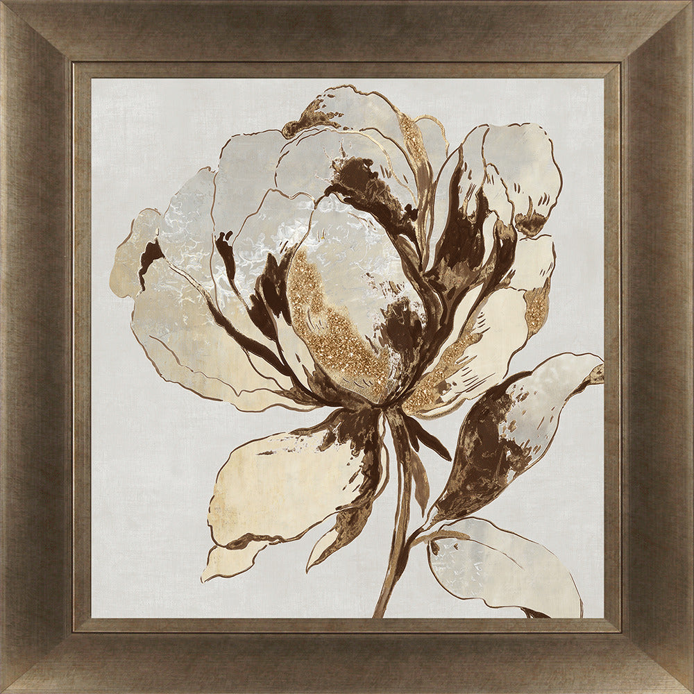 Golden Flower I and II framed prints by Asia Jensen