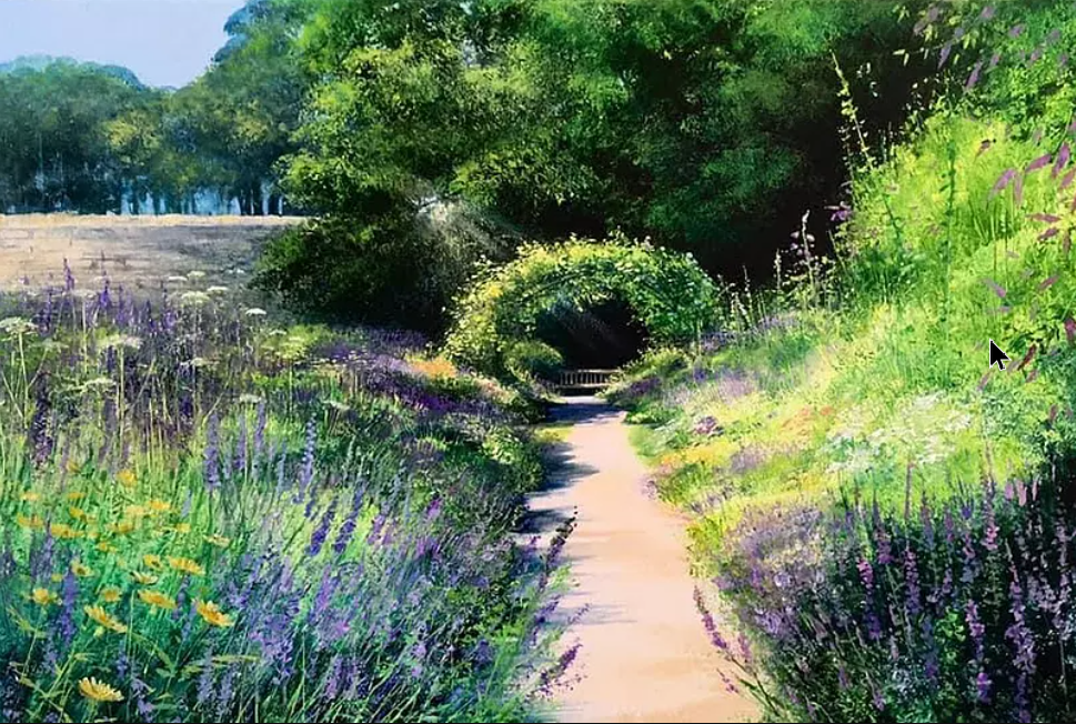 Lavender Walk limited edition print by Heather Howe
