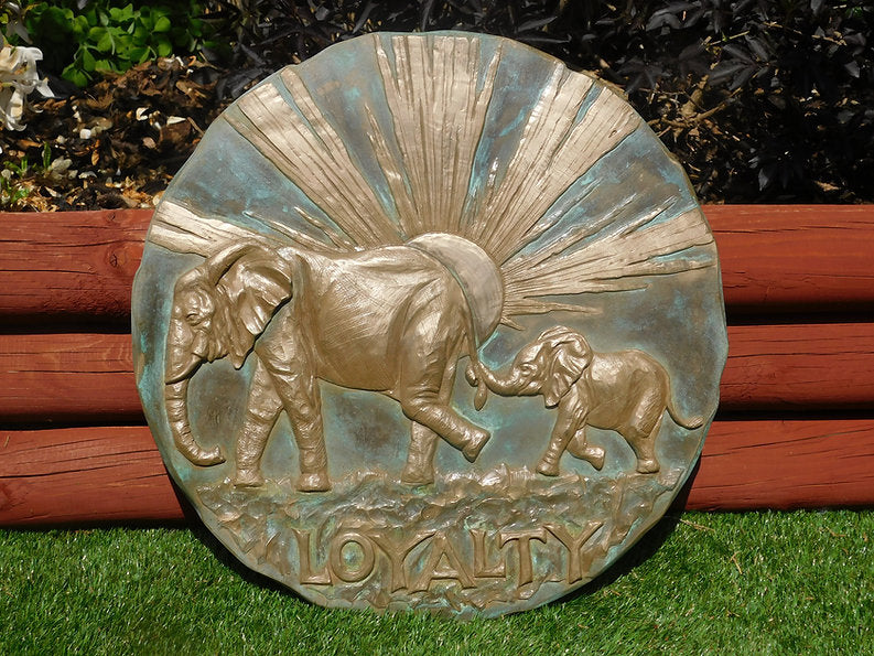 Elephant Loyalty cold cast bronze plaque by Taurus Artworld