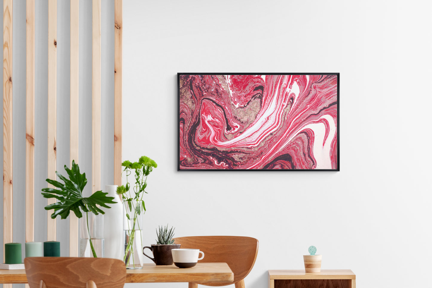 Magenta Swirl framed print by Camelot
