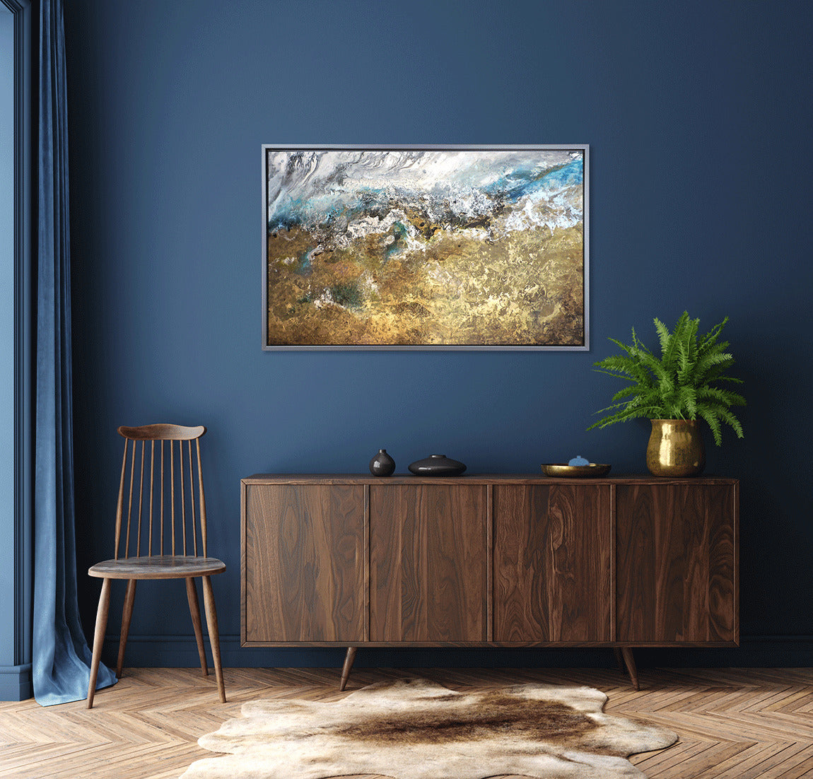 Metallic Textures II framed print by Leticia Herrera