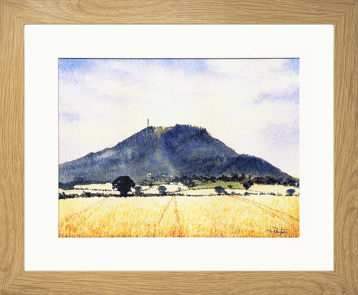 The Wrekin Shropshire Print by Sue Payton Oak Frame