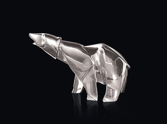 Polar Bear Sterling Silver Origami Sculpture by Sophie Mackrell