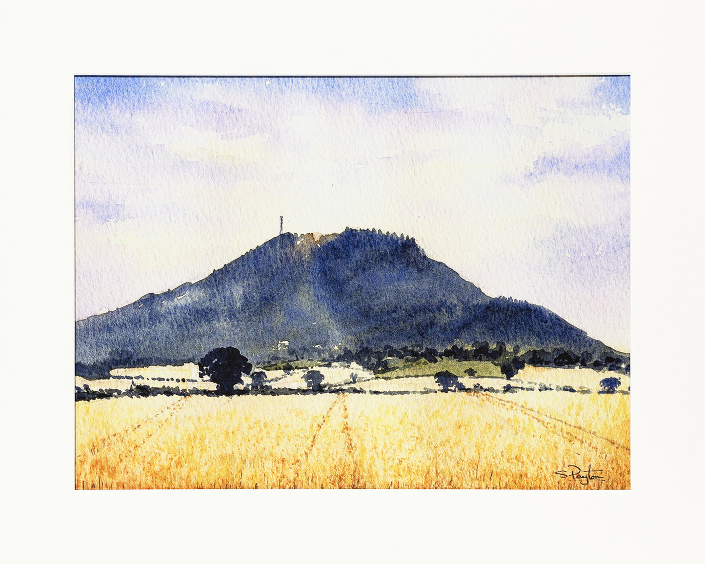 The Wrekin Shropshire Print by Sue Payton Mounted