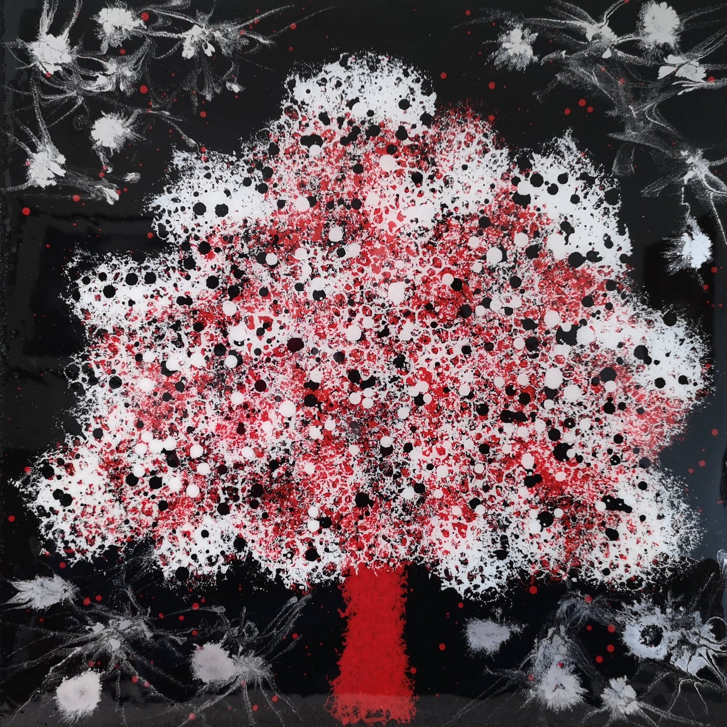 Scarlet Tree original painting by Julie