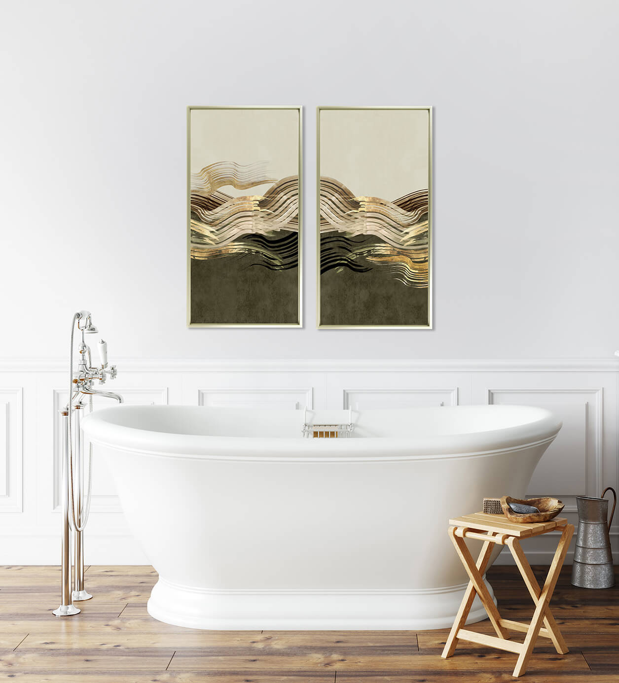 Waves Of Sage II framed print by Eva Watts