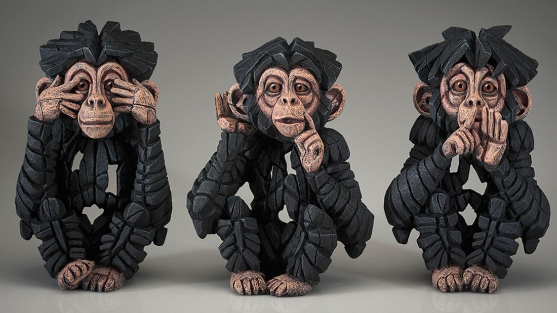 3 Wise Chimps by Matt Buckley at Edge Sculpture