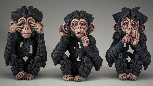 3 Wise Chimps by Matt Buckley at Edge Sculpture