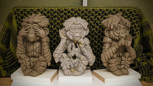 Edge Sculpture 3 wise chimps
