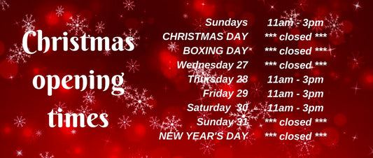 Our Christmas opening times