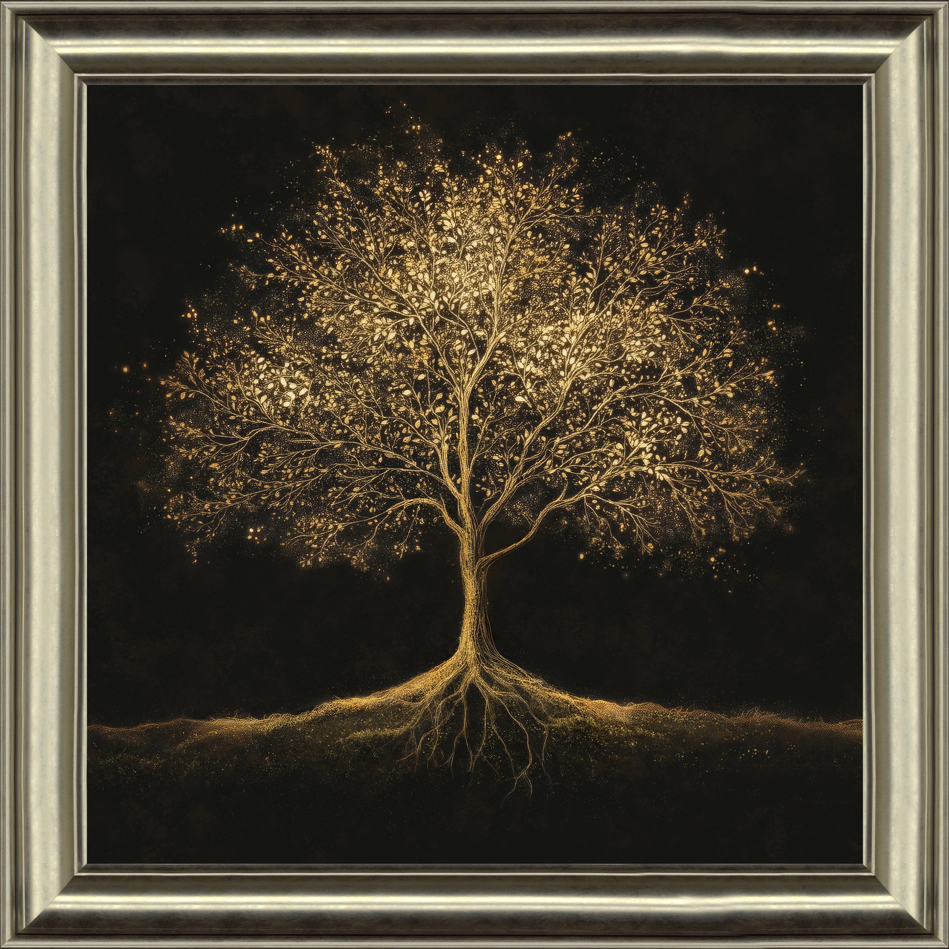 Gold Tree framed print by M Torelli